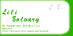 lili bolvary business card